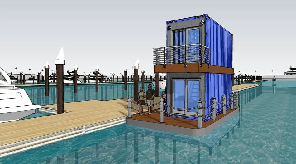 Easy Lifestyle In A Floating Shipping Container House Live In A Container